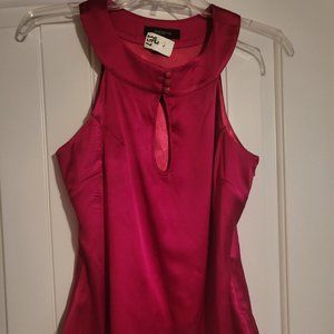 Ruby Jewel Tone Silk Sleeveless Medium Top